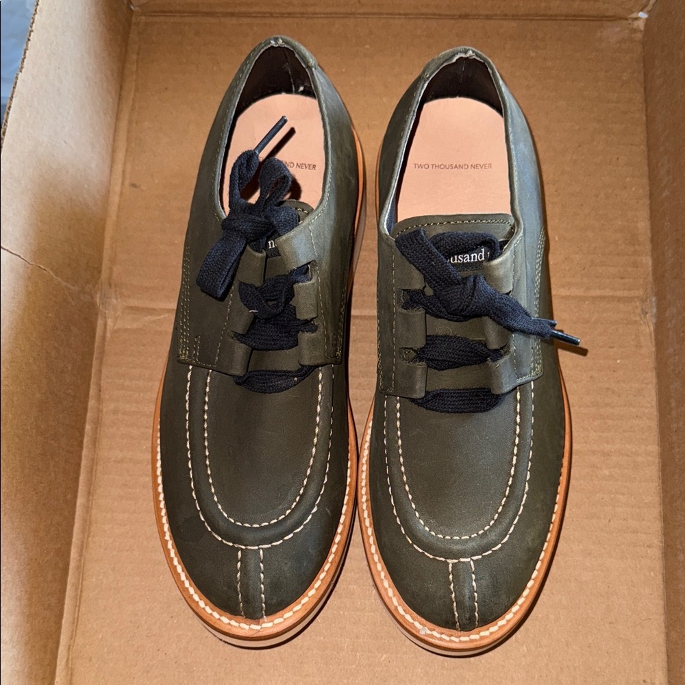 Olive Green Derby Shoes